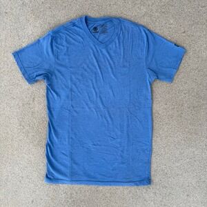 Vintage Element V-Neck Mens Small T-Shirt - Blue Cotton Poly Blend Tee